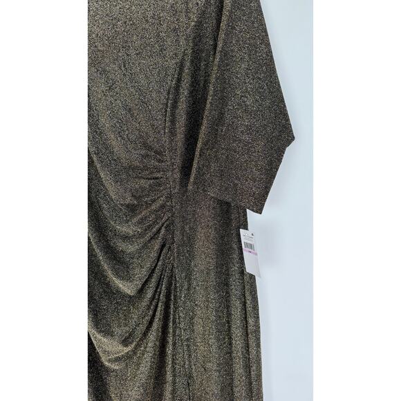 Ignite Evenings Womens Metallic Evening Maxi Dress Plus Size 22W Gold Black New - Picture 4 of 10
